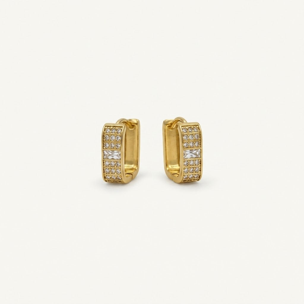 Orecchini Baguette Pavé