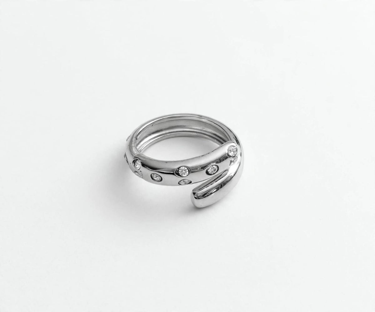 Anello spiral pavé