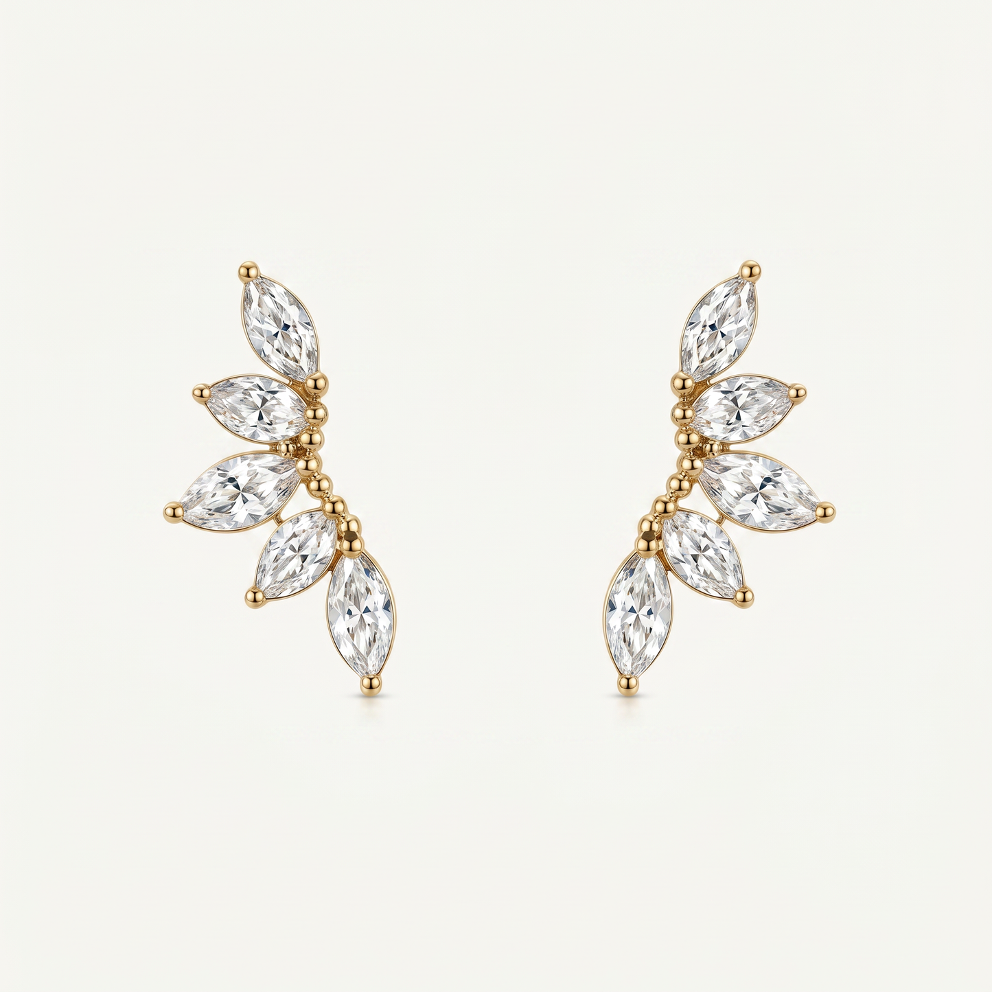 Orecchini Foglie Crystal