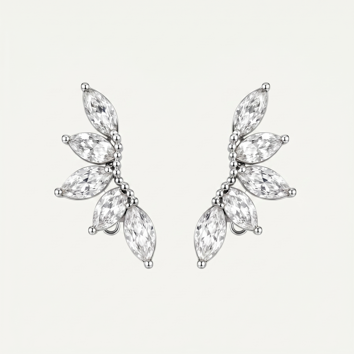 Orecchini Foglie Crystal