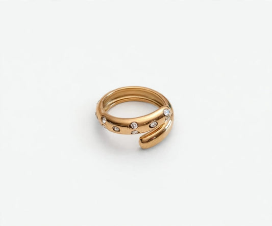 Anello spiral pavé