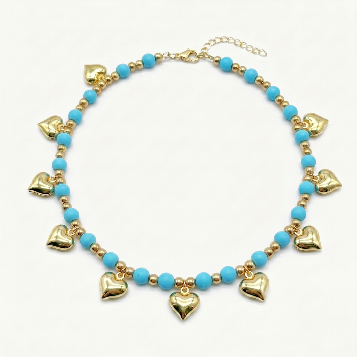 Cavigliera Cuore Turquoise