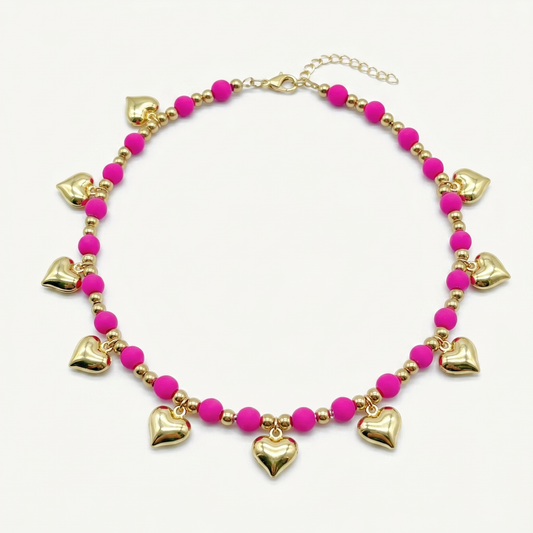 Cavigliera Cuore fuchsia