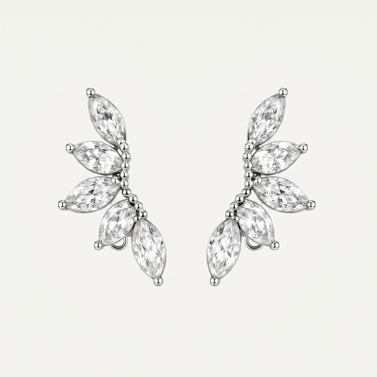 Orecchini Foglie Crystal